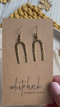 Load and play video in Gallery viewer, Hammered Brass Slim Horseshoe Earrings
