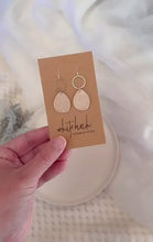 Load and play video in Gallery viewer, Silver Circle &amp; Rose Gold Leather Pebble Statement Earrings
