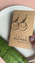 Load and play video in Gallery viewer, Mocha Mousse Oval &amp; Double Brass Circles Earrings
