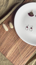 Load and play video in Gallery viewer, Merlot Leather Fan &amp; Brass Disc Earrings
