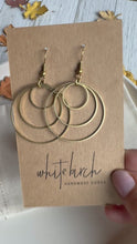 Load and play video in Gallery viewer, Brass Triple Circle Dangle Earrings
