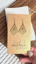 Load and play video in Gallery viewer, Brass Art Deco Diamond Shaped Earrings
