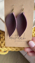 Load and play video in Gallery viewer, Coffee Brown Leather Leaf Earring
