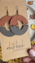 Load and play video in Gallery viewer, Spice &amp; Coffee Leather Eclipse Statement Earrings
