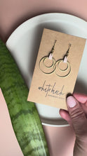 Load and play video in Gallery viewer, Blush Leather Oval &amp; Double Brass Circles Earrings
