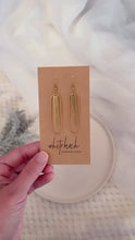 Load and play video in Gallery viewer, Brass Large Oval Bar Earrings
