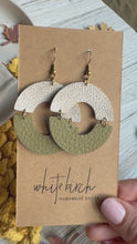 Load and play video in Gallery viewer, Fog &amp; Moss Leather Eclipse Statement Earrings
