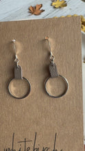 Load and play video in Gallery viewer, Latte Leather &amp; Small Silver Circle Earrings
