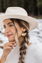 Load image into Gallery viewer, Brass Sparkle Statement Earrings
