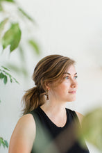 Load image into Gallery viewer, Mini Brown Leather Tassel &amp; Brass Circle Earrings
