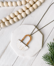 Load image into Gallery viewer, White Birch Cork Leather &amp; Light Cherry Wood Necklace
