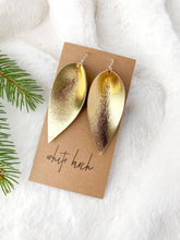 Load image into Gallery viewer, Gold Leaf Leather Earrings

