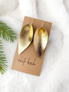 Gold Leaf Leather Earrings