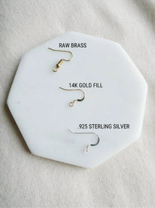 Mini Brass Half Moon Circle Statement Earrings