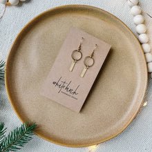 Load image into Gallery viewer, Mini Brass Circle &amp; Bar Statement Earrings
