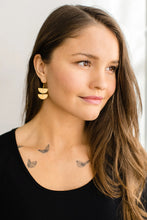 Load image into Gallery viewer, Stacked Brass Half Moon Earrings
