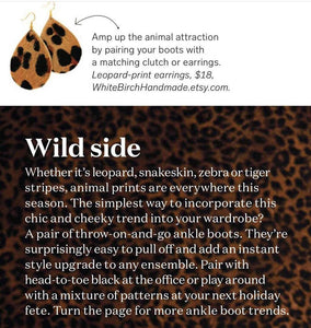 Leopard Print Leather Teardrop Earrings