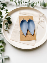 Load image into Gallery viewer, Lavender Purple Leather Leaf Earrings
