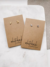 Load image into Gallery viewer, Individual Tiny Letter Stud Earring - Lowercase Silver
