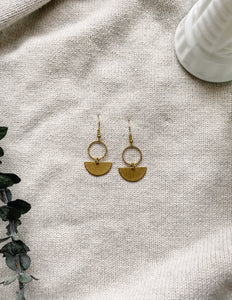 Brass Mini Circle Earrings