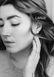 Amethyst Leather Stud Earrings