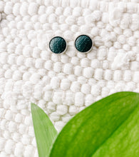Load image into Gallery viewer, green leather studs.
