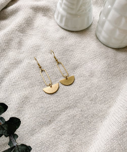Brass Mini Oval Earrings