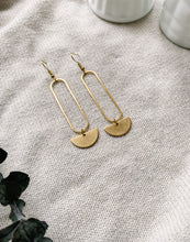 Load image into Gallery viewer, Brass Large Oval Earrings
