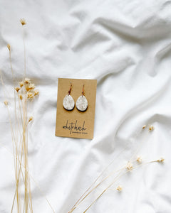 SALE - Nude Leopard Cork Pebble Earrings with Rose Gold Hooks