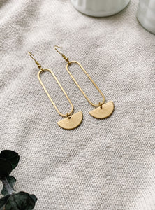 Brass Large Oval Earrings