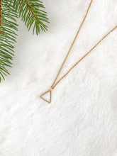 Load image into Gallery viewer, Brass Triangle Necklace 
