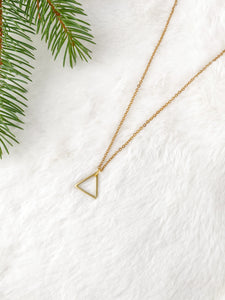 Brass Triangle Necklace 