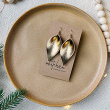 Load image into Gallery viewer, Gold Leaf Leather Earrings
