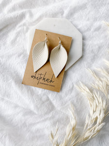 Biscuit Leather Leaf Earrings