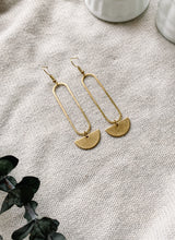 Load image into Gallery viewer, Brass Large Oval Earrings
