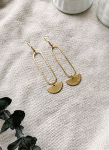 Brass Large Oval Earrings