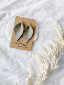 Cement Leather Leaf Earrings 