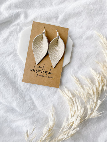 Canvas Leather Leaf Earrings