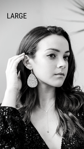 Red Leather Teardrop Earrings