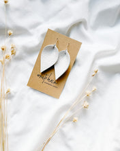 Load image into Gallery viewer, White Leather Leaf Earrings
