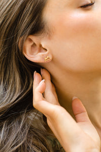 Mini Gold Mountain Stud Earrings
