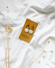 Load image into Gallery viewer, SALE - White and Gold Leather and Brass Earrings
