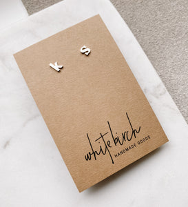 Individual Tiny Letter Stud Earring - Lowercase Silver